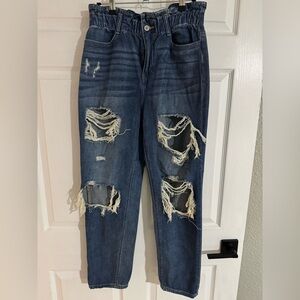 KanCan Distressed Blue Boyfriend Jeans